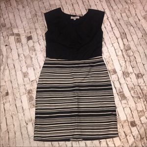Loft black and white dress size 6